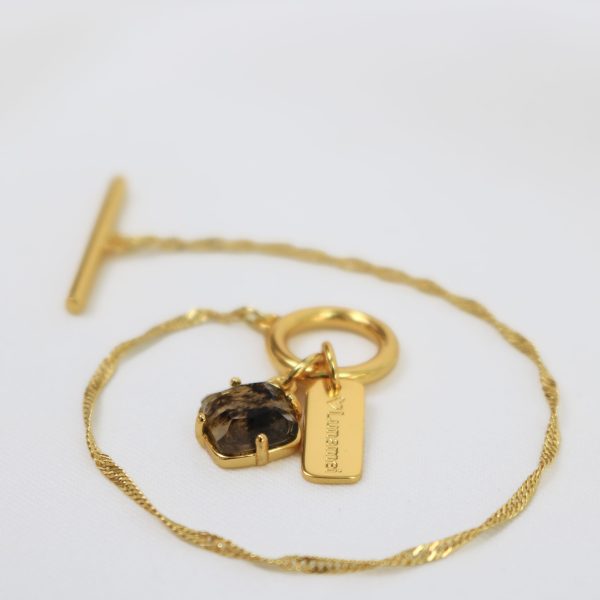 Healing Bracelet with Herkimer Gold