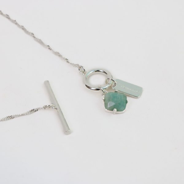 Pure Necklace with Greenline Jasper Silver